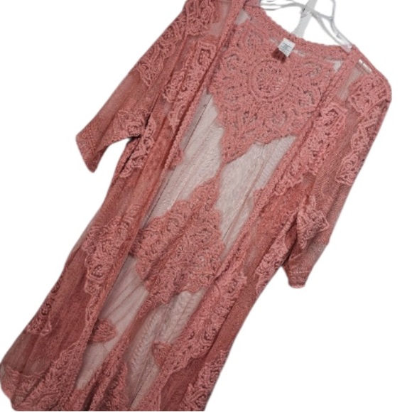 Time and Tru Blush Lace Kimono NWT Size XXL-XXXL - Picture 2 of 5